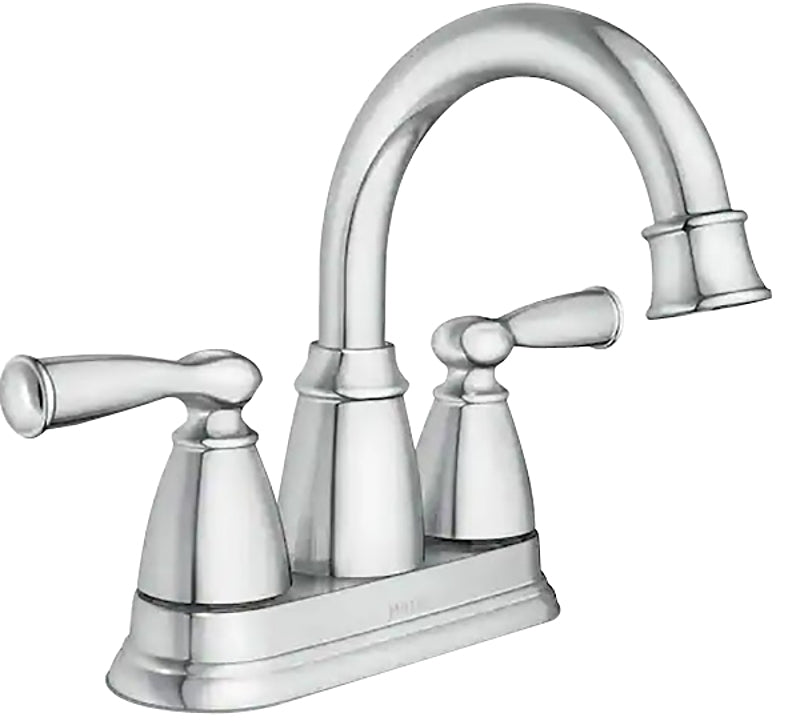 MOEN Moen Banbury 84943 Series Centerset Bathroom Faucet, High-Arc Spout, Chrome, 6-1/2 in Plate Size, 5-5/8 in, 1.2 gpm