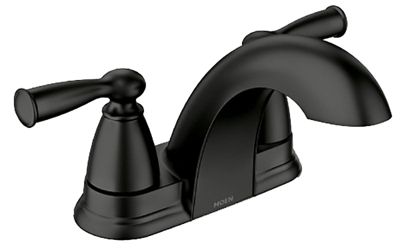 MOEN Moen Banbury Series 84942BL Bathroom Faucet, 1.2 gpm, 2-Handle, 3-Faucet Hole, Metal, Matte Black