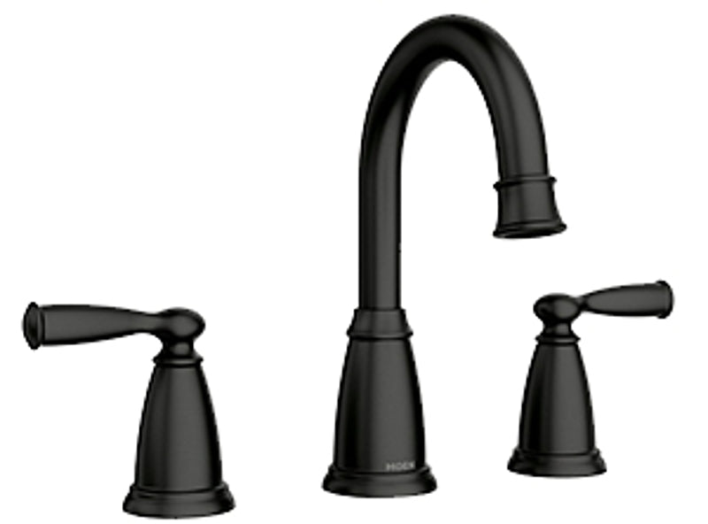 MOEN Moen Banbury 84947BL Widespread Bathroom Faucet, 1.2 gpm, 2-Handle, 3-Faucet Hole, Metal, Matte Black
