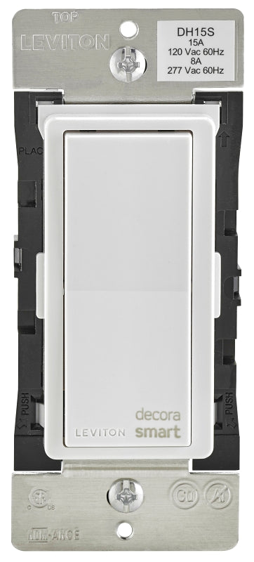 LEVITON Leviton D215S-R02-1RW Rocker Light Switch, 15 A, 120 VAC, 3-Way, Wi-Fi, Wireless, White
