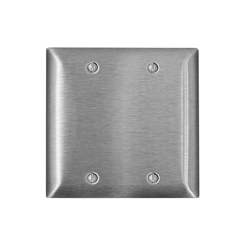 LEVITON Leviton SL23 Blank Wallplate, 4.6 in L, 4.54 in W, 1.8 in Thick, 2-Gang, 430 Stainless Steel, Stainless Steel, Box ELECTRICAL LEVITON
