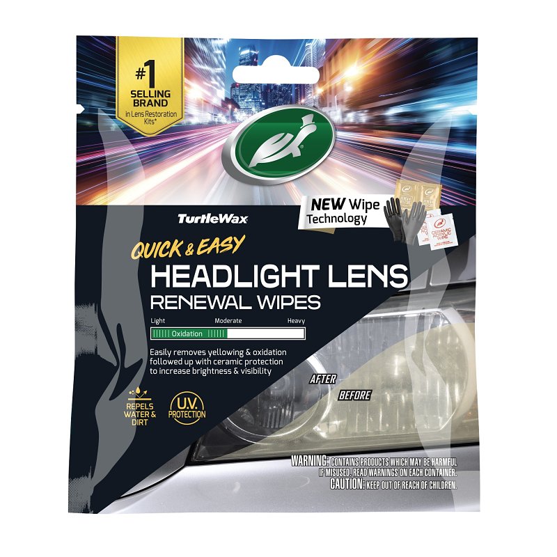 TURTLE WAX HDLT LENS RENEWAL WIPES QCK&EZ