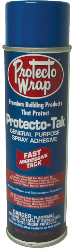 PROTECTO WRAP Protecto Wrap Protecto-Tak 9BF24/85100 Spray Adhesive, Mild Solvent, White, 13 oz Aerosol Can PAINT PROTECTO WRAP