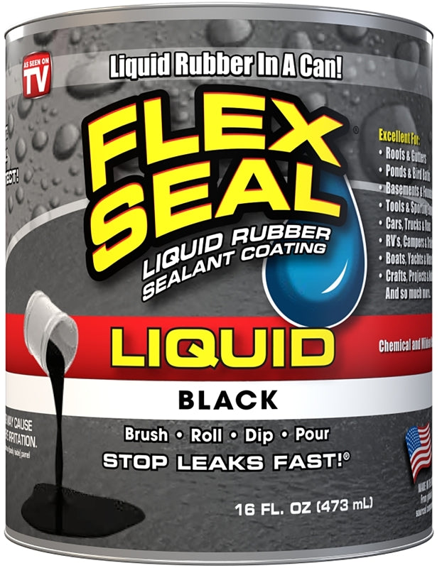 FLEX SEAL Flex Seal LFSBLKR16 Rubberized Coating, Black, 16 oz
