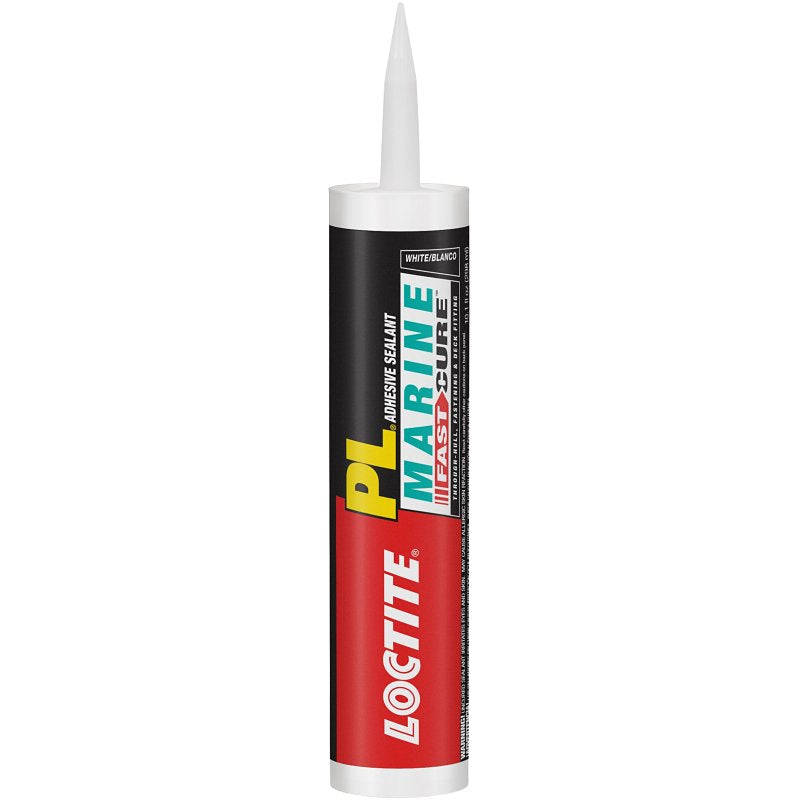 LOCTITE Loctite PL Marine 2016891 Adhesive Sealant, White, 24 hr Curing, 32 to 100 deg F, 10.1 fl-oz Cartridge