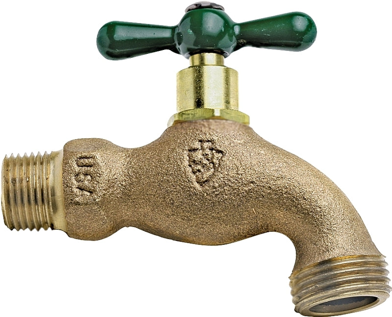 ARROWHEAD Arrowhead Brass 302LF Heavy-Duty Hose Bibb, 3/4 x 3/4 in Connection, MIP x Hose, 8 to 9 gpm, 125 psi Pressure