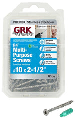 GRK FASTENERS GRK Fasteners R4 61733 Framing Screw, #10 Thread, 2-1/2 in L, W-Cut Thread, Flat Head, Star Drive, 305 Stainless Steel HARDWARE & FARM SUPPLIES GRK FASTENERS