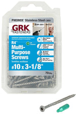GRK FASTENERS GRK Fasteners R4 61737 Framing Screw, #10 Thread, 3-1/8 in L, W-Cut Thread, Flat Head, Star Drive, 305 Stainless Steel HARDWARE & FARM SUPPLIES GRK FASTENERS