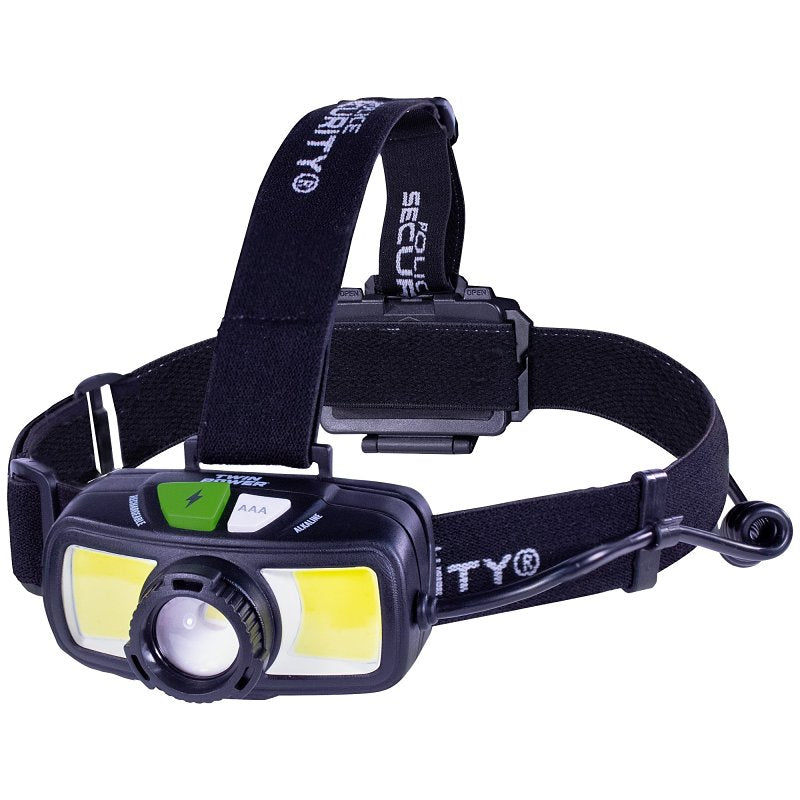 POLICE SECURITY Police Security Twin Power Series 97856 Head Lamp, Alkaline, Rechargeable Battery, LED Lamp, 1500 Lumens, 85 m Beam Distance, Black ELECTRICAL POLICE SECURITY