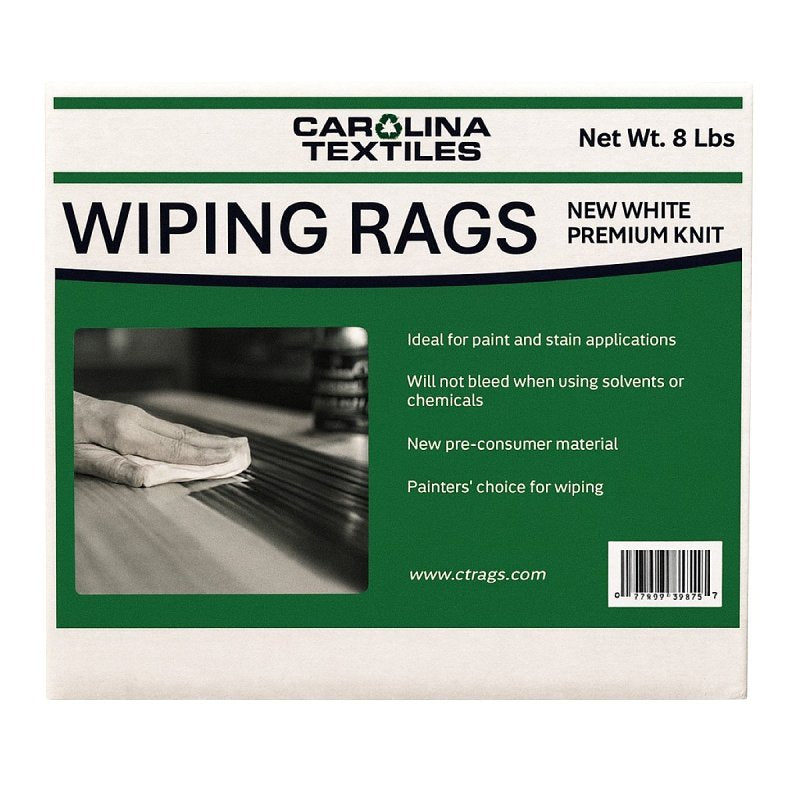 ALL RAGS WASHED KNIT RAG WHITE 8LB BOX PAINT ALL RAGS