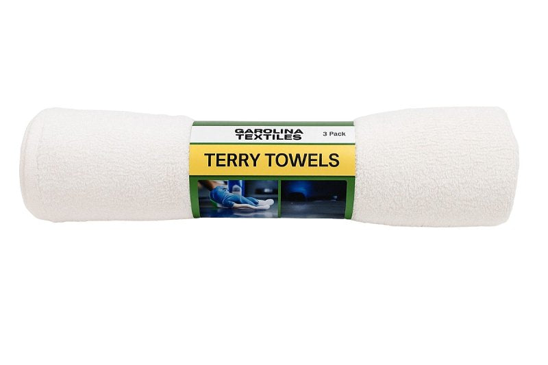 ALL RAGS All Rags N888 Bar Mop Towel, 19 in L, 16 in W, Terry Cotton, White PAINT ALL RAGS