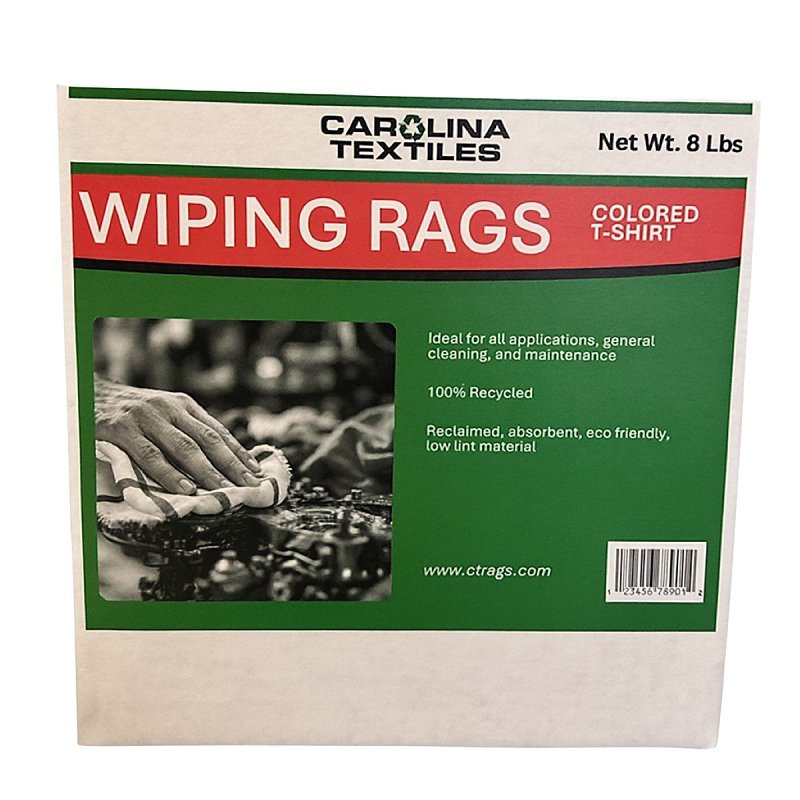 ALL RAGS All Rags R301N-8LB-BOX Recycled No Logo Color T-Shirt Knit Rag, 15 in L, 15 in W, Cotton PAINT ALL RAGS