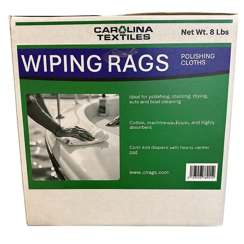 ALL RAGS All Rags N650-8LB-BOX Knitted Cloth Diaper, 15 in L, 21 in W, Cotton, White PAINT ALL RAGS