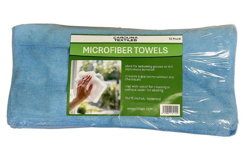 ALL RAGS All Rags M105B-12PK Cleaning Towel, 12 in L, 12 in W, Microfiber, Blue, 12 PK PAINT ALL RAGS