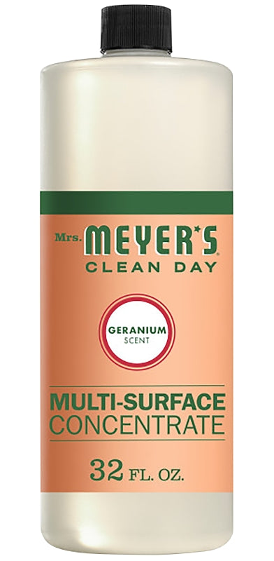 MRS MEYERS Mrs. Meyer's Clean Day 13440 Multi-Surface Cleaner Concentrate, 32 oz Bottle, Liquid, Geranium CLEANING & JANITORIAL SUPPLIES MRS MEYERS