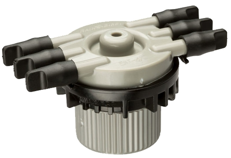 RAINBIRD Rain Bird MANIFRE6S Free-Flow Manifold, 1/2 x 1/4 in Connection, FPT x Barb, 6-Port, Black LAWN & GARDEN RAINBIRD
