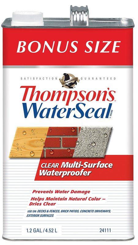 THOMPSON'S WATERSEAL Thompson's WaterSeal TH.024111-03 Waterproofer, Clear, 1.2 gal, Can PAINT THOMPSON'S WATERSEAL