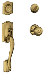 SCHLAGE LOCK Schlage F Series F60VCAMXGEO609 Combination Lockset, Mechanical Lock, Knob Handle, Round Design, Antique Brass, Yes HARDWARE & FARM SUPPLIES SCHLAGE LOCK