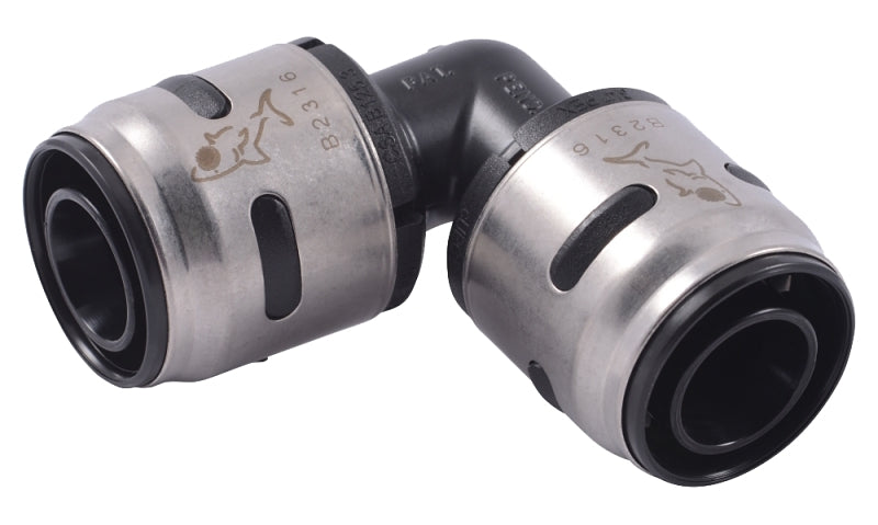 SHARKBITE SharkBite EvoPEX K256A6 Pipe Elbow, 3/4 in, 90 deg Angle, Polymer, Black, 160 psi Pressure PLUMBING, HEATING & VENTILATION SHARKBITE