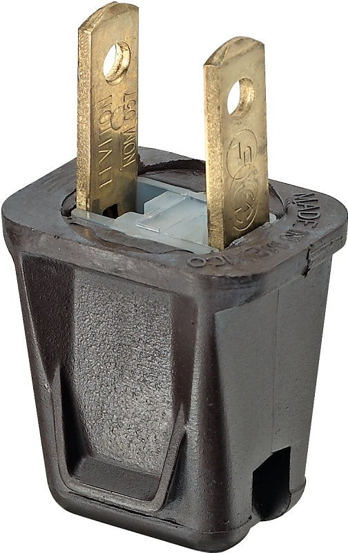 LEVITON Leviton C30-00123-000 Wire Plug, 2 -Pole, 10 A, 125 V, Male, NEMA: NEMA 1-15P, Brown