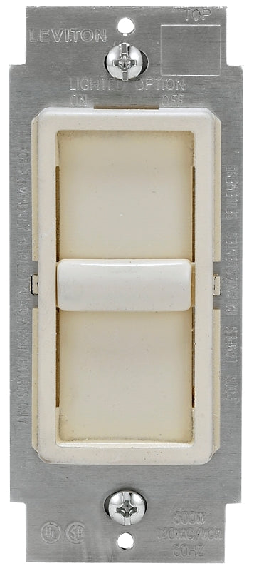 LEVITON Leviton C28-06672-1LT Slide Dimmer, 120 A, 150 W, CFL, Halogen, Incandescent, LED Lamp, Light Almond ELECTRICAL LEVITON