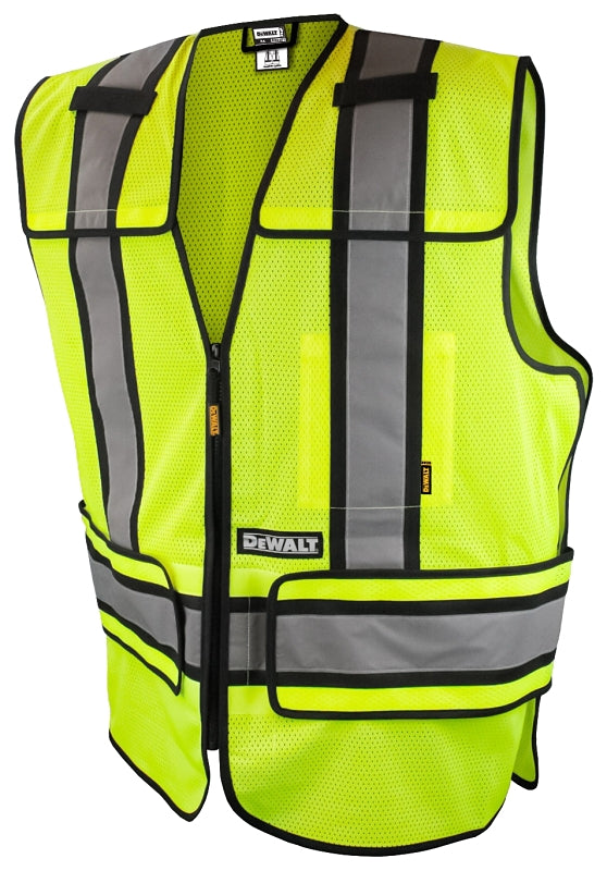 RADIANS Radians DSV421-S/L Adjustable Safety Vest, L/S, Polyester, Green, Zip-N-Rip