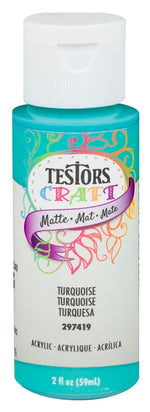 TESTORS Testors 297419 Acrylic Craft Paint, Matte, Turquoise, 2 oz, Bottle PAINT TESTORS