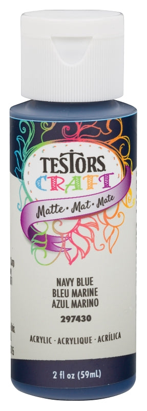 TESTORS Testors 297430 Acrylic Craft Paint, Matte, Navy Blue, 2 oz, Bottle