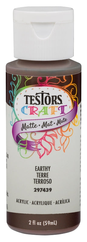 TESTORS Testors 297439 Acrylic Craft Paint, Matte, Earthy, 2 oz, Bottle