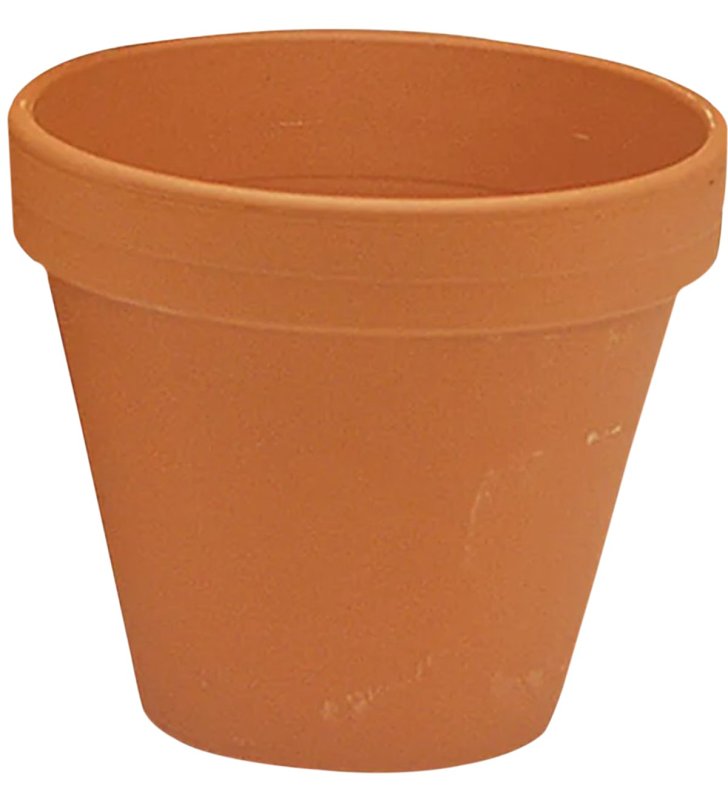 BORDER CONCEPTS INC Ceramo S-6 Pot, 6 in Dia, 5-1/4 in H, Flower Design, Red Clay