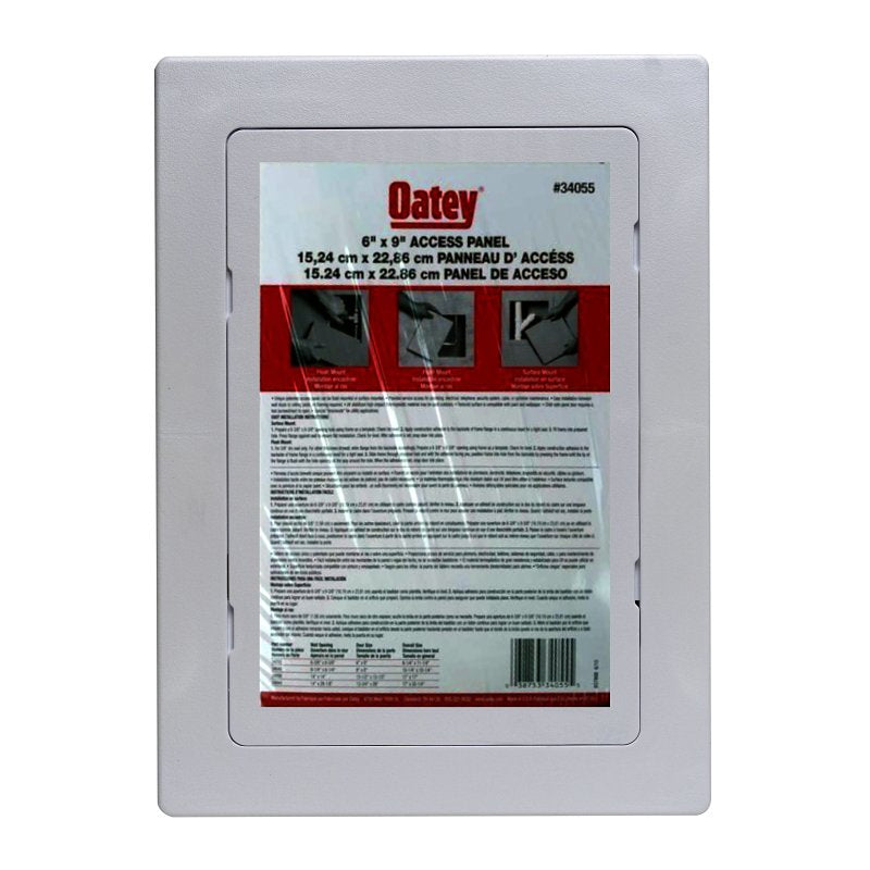 OATEY Oatey 34055 Access Panel, 6 in L, 9 in W, ABS, White