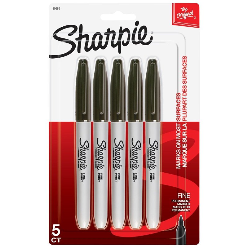 SHARPIE Sharpie 30665PP Permanent Marker, Fine Lead/Tip, Black Lead/Tip