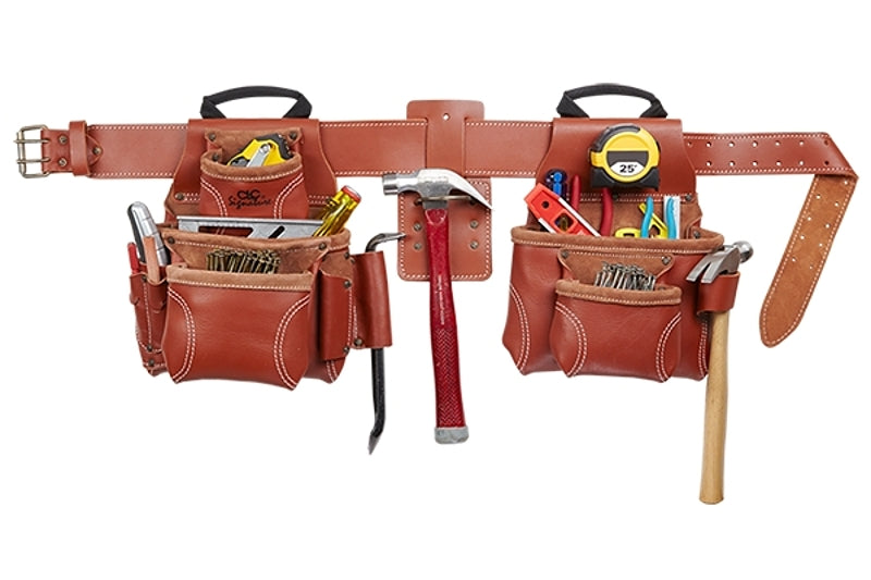 HULTAFORS CLC Tool Works Signature Series 21448 Tool Belt, 29 to 46 in Waist, Leather, Tan, 15-Pocket