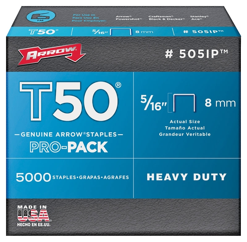 ARROW Arrow T50 Series 505IP Staple, For: ET50, ETC50, ETN50 Stapler, 3/8 in W Crown, 5/16 in L Leg HARDWARE & FARM SUPPLIES ARROW