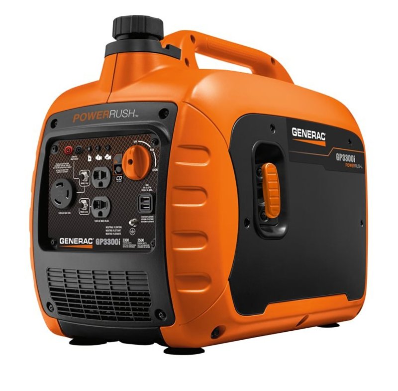 GENERAC Generac GP Series 7153 Portable Generator, 20.83 A, 120 V, 2500 W Output, Gas, 1.06 gal Tank, 4.5, 7 hr Run Time