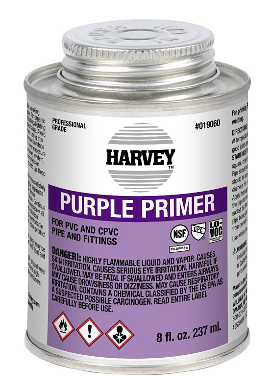HARVEY Harvey 19060-24 All-Purpose Professional-Grade Primer, Liquid, Purple, 8 oz Can PLUMBING, HEATING & VENTILATION HARVEY