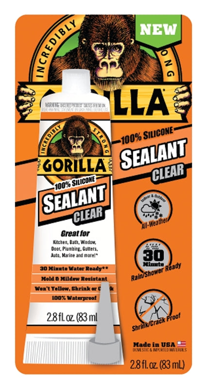 GORILLA Gorilla 8090002 Silicone Sealant, Clear, -40 to 350 deg F PAINT GORILLA