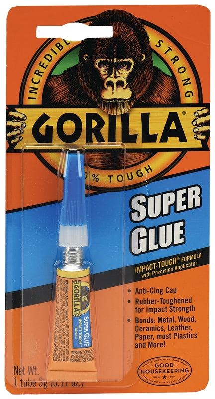 GORILLA Gorilla 7900102 Super Glue, Liquid, Irritating, Straw/White Water, 3 g Tube PAINT GORILLA