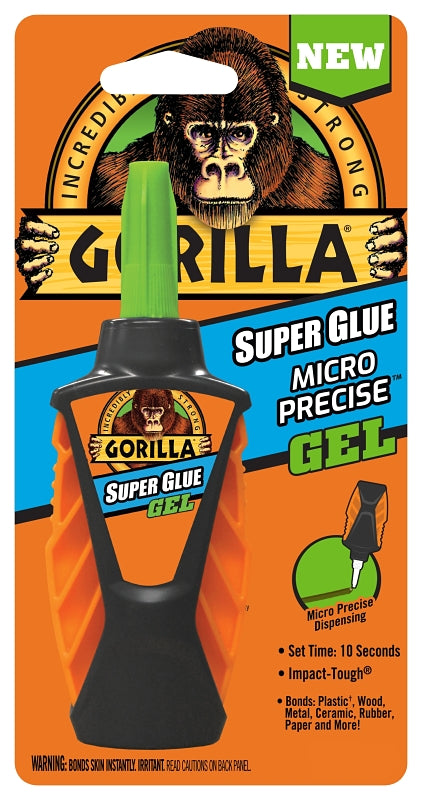 GORILLA Gorilla 102177 Micro Precise Super Glue, Liquid, Irritating, Sharp, Clear, 5.5 g Bottle PAINT GORILLA