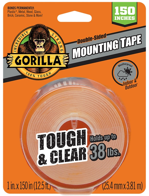 GORILLA Gorilla 6036002 Mounting Tape, 150 in L, 1 in W, Clear PAINT GORILLA