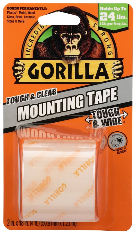 GORILLA Gorilla 104671 Mounting Tape, 48 in L, 2 in W, Clear PAINT GORILLA