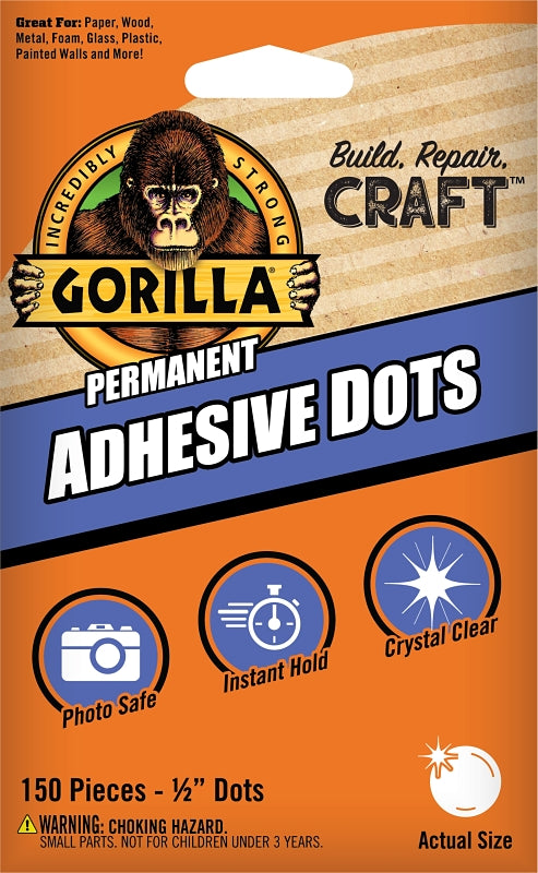 GORILLA Gorilla 104905 Adhesive Dot, Solid, Neutral, Transparent PAINT GORILLA