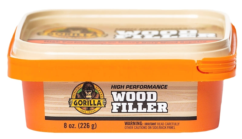 GORILLA Gorilla 107084 Wood Filler, Liquid Paste, Odorless to Mild, Tan, 8 oz Tub PAINT GORILLA