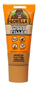 GORILLA Gorilla 112125 Wood Filler, Golden Oak, 6 oz Tube