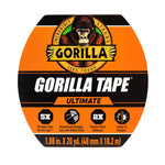 GORILLA GLUE Gorilla 113499 Duct Tape, 20 yd L, 1.88 in W, Polyethylene Backing, Black PAINT GORILLA GLUE