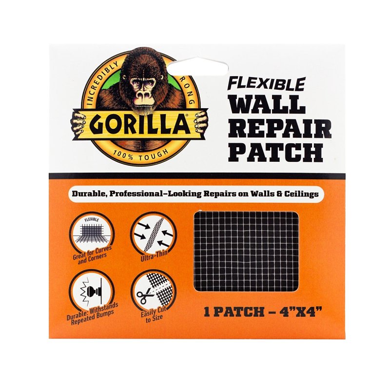 GORILLA GLUE Gorilla 116379 Flexible Wall Repair Patch, Solid, White