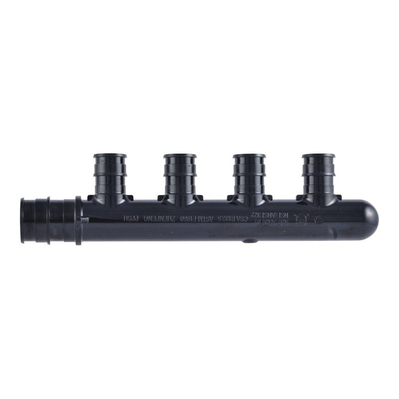 SHARKBITE SharkBite UAMPT4C Multi-Port Closed Pipe Tee, 3/4 in Inlet, 4-Outlet, 1/2 in Outlet, Acudel Polymer