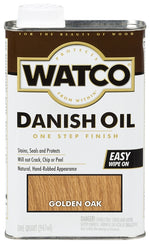 WATCO Watco 65141 Danish Oil, Golden Oak, Liquid, 1 qt, Can PAINT WATCO