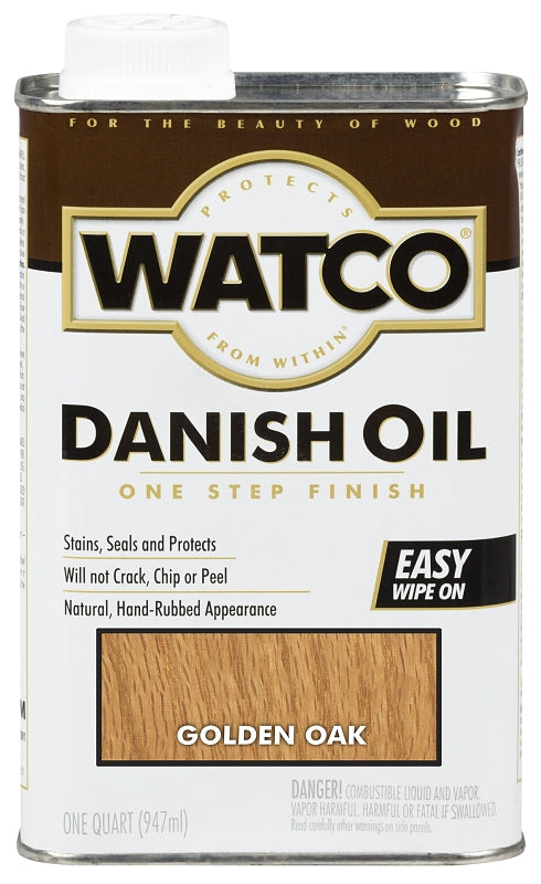 WATCO Watco 65141 Danish Oil, Golden Oak, Liquid, 1 qt, Can PAINT WATCO