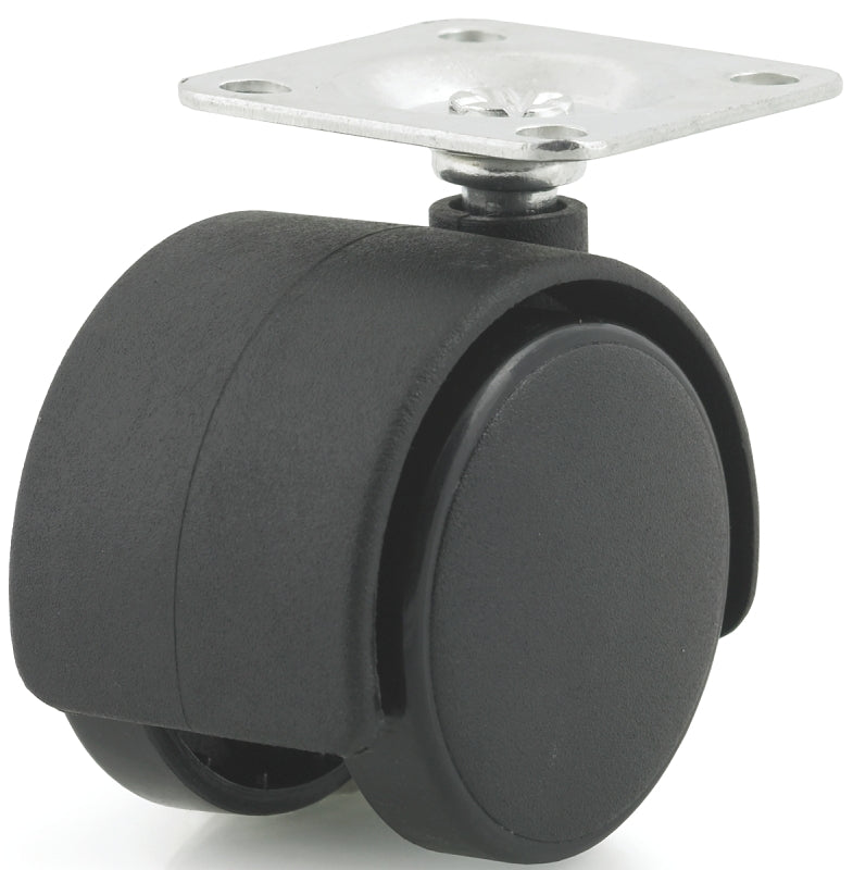 DH CASTERS Dh Casters C-T15P1BK Swivel Caster, 1-1/2 x 1-1/2 in Plate, 1-3/4 in H Dimensions, 1-1/2 in Dia Wheel, Plastic Wheel HARDWARE & FARM SUPPLIES DH CASTERS